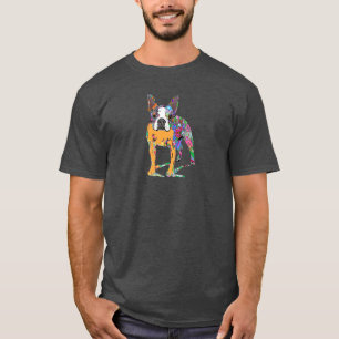 Boston Terrier op graffiti T-shirt