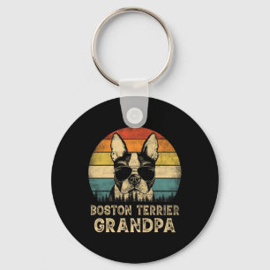 Boston Terrier Opa Hondenliefhebbers Vaderdag Sleutelhanger