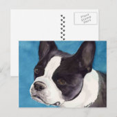 Boston Terrier Original Dog Art Briefkaart (Voorkant / Achterkant)