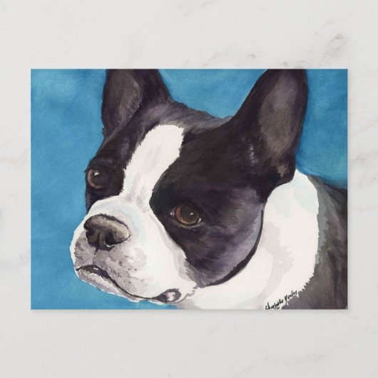 Boston Terrier Original Dog Art Briefkaart (Voorkant)