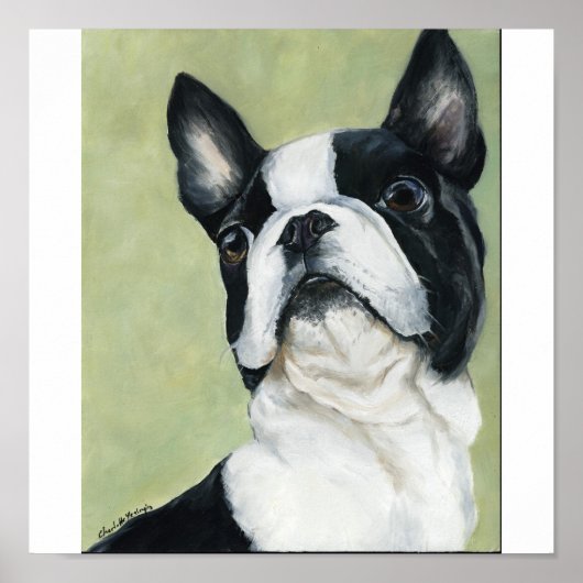 Boston Terrier Original Dog Art print (Voorkant)