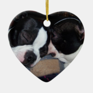 BOSTON TERRIER ORINAMENT KERAMISCH ORNAMENT