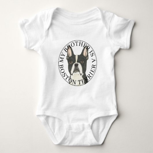 Boston Terrier Oudere Broer Romper (Voorkant)