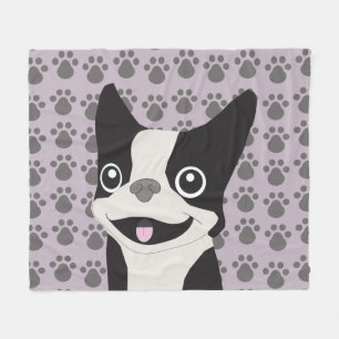 Boston Terrier, Paarse lavendel Fleece Deken
