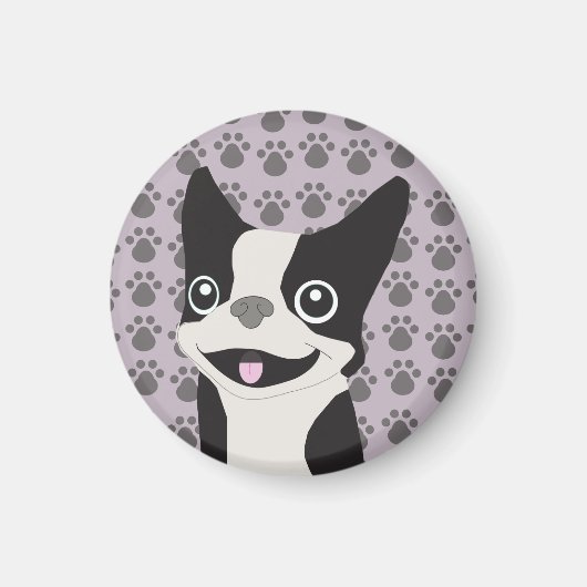 Boston Terrier, Paarse lavendel Magneet (Voorkant)
