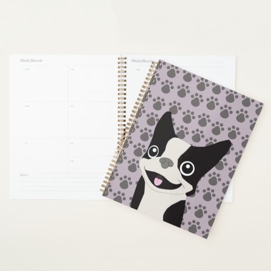 Boston Terrier, Paarse lavendel Planner (Display)