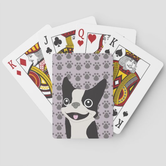 Boston Terrier, Paarse lavendel Pokerkaarten (Achterkant)