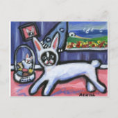 Boston Terrier paashaas Feestdagenkaart (Voorkant)