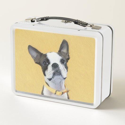 Boston Terrier Painting - Cute Original Dog Art (Achterkant)