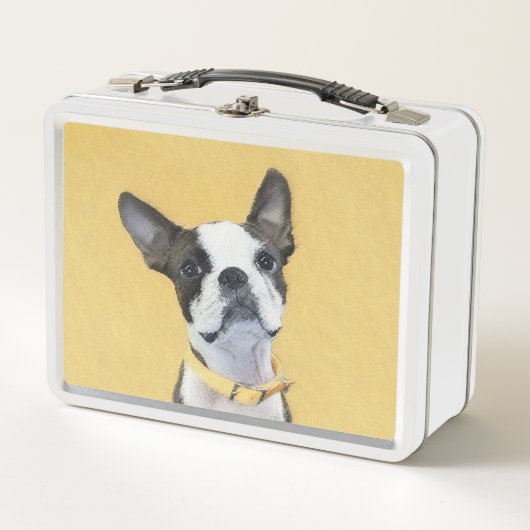 Boston Terrier Painting - Cute Original Dog Art (Voorkant)