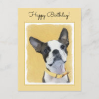 Boston Terrier Painting - Cute Original Dog Art