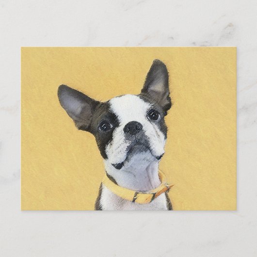 Boston Terrier Painting - Cute Original Dog Art Briefkaart (Voorkant)