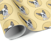 Boston Terrier Painting - Cute Original Dog Art Cadeaupapier (Rol Hoek)