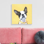 Boston Terrier Painting - Cute Original Dog Art Canvas Afdruk (Insitu (Woonkamer))