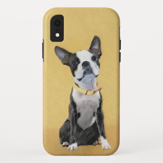 Boston Terrier Painting - Cute Original Dog Art Case-Mate iPhone Case (Achterkant)