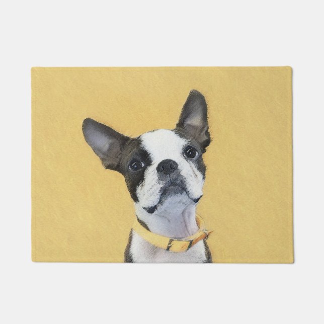Boston Terrier Painting - Cute Original Dog Art Deurmat (Voorkant)