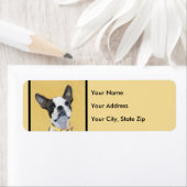 Boston Terrier Painting - Cute Original Dog Art Etiket (Insitu)