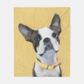 Boston Terrier Painting - Cute Original Dog Art Fleece Deken (Voorkant)