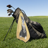 Boston Terrier Painting - Cute Original Dog Art Golfhanddoek (Groen)