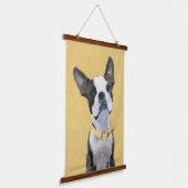 Boston Terrier Painting - Cute Original Dog Art Hangend Wandkleed (Gebogen)