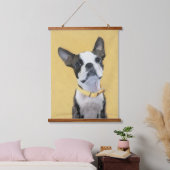 Boston Terrier Painting - Cute Original Dog Art Hangend Wandkleed (Slaapkamer)