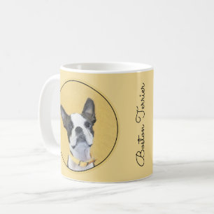 Boston Terrier Painting - Cute Original Dog Art Koffiemok