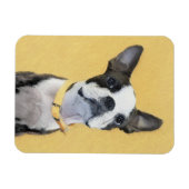 Boston Terrier Painting - Cute Original Dog Art Magneet (Horizontaal)
