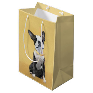 Boston Terrier Painting - Cute Original Dog Art Medium Cadeauzakje