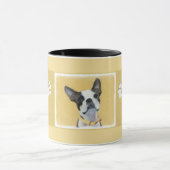 Boston Terrier Painting - Cute Original Dog Art Mok (Midden)