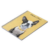 Boston Terrier Painting - Cute Original Dog Art Notitieboek (Linkerzijde)