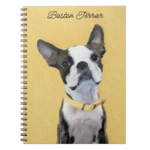 Boston Terrier Painting - Cute Original Dog Art Notitieboek