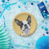 Boston Terrier Painting - Cute Original Dog Art Papieren Bordje (Feest)