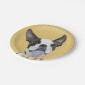 Boston Terrier Painting - Cute Original Dog Art Papieren Bordje (Gekanteld)