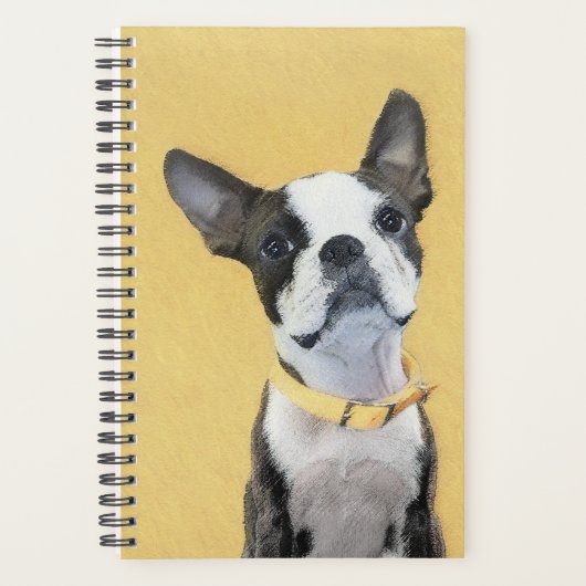 Boston Terrier Painting - Cute Original Dog Art Planner (Voorkant)