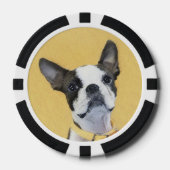 Boston Terrier Painting - Cute Original Dog Art Poker Chips (Voorkant)