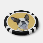 Boston Terrier Painting - Cute Original Dog Art Poker Chips (Enkel)