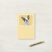 Boston Terrier Painting - Cute Original Dog Art Post-it® Notes (Op bureau)