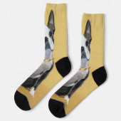 Boston Terrier Painting - Cute Original Dog Art Sokken (Links)