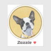 Boston Terrier Painting - Cute Original Dog Art Sticker (Vel)