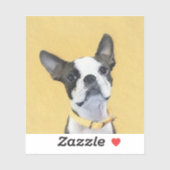 Boston Terrier Painting - Cute Original Dog Art Sticker (Vel)