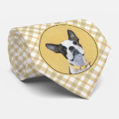 Boston Terrier Painting - Cute Original Dog Art Stropdas (Opgerold)
