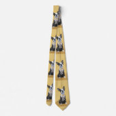 Boston Terrier Painting - Cute Original Dog Art Stropdas (Achterkant)