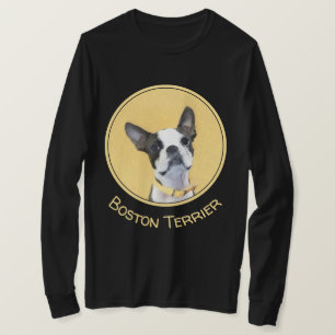Boston Terrier Painting - Cute Original Dog Art T-shirt