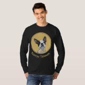 Boston Terrier Painting - Cute Original Dog Art T-shirt (Voorkant volledig)