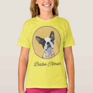 Boston Terrier Painting - Cute Original Dog Art T- T-shirt
