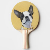 Boston Terrier Painting - Cute Original Dog Art Tafeltennisbatje (Achterkant)