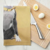 Boston Terrier Painting - Cute Original Dog Art Theedoek (Quarter Fold)