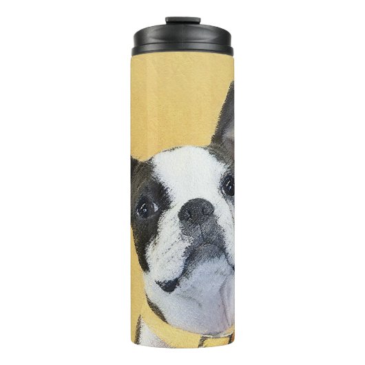 Boston Terrier Painting - Cute Original Dog Art Thermosbeker (Voorkant)