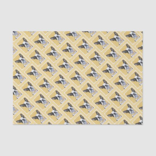 Boston Terrier Painting - Cute Original Dog Art Tissuepapier (Voorkant)