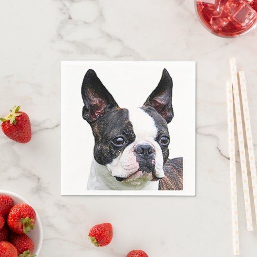 "Boston Terrier" papieren servetten (Insitu)